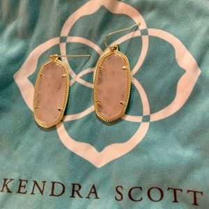 Elle Gold Drop Earrings Rose Quartz Kendra Scott